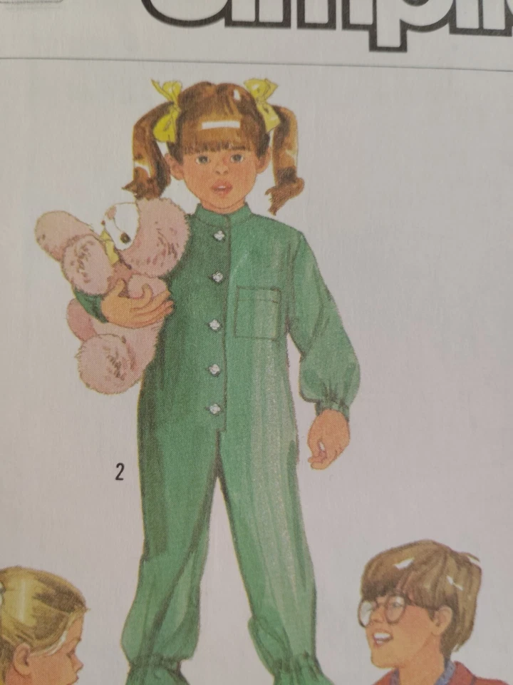 Footed Pajamas Sleeper Robe Pajamas M 4 5 Simplicity 7199 Sewing Pattern Boys - Image 3 of 4