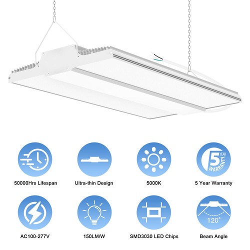300W LED Linear High Bay Light Dimmable Commercial Warehouse Factory Light 5000K - Picture 2 of 12