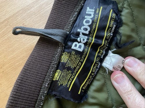 Barbour Schießweste Weste gesteppt grün Sutherland Moleskin Retro 1990 Medium - Bild 10 von 16