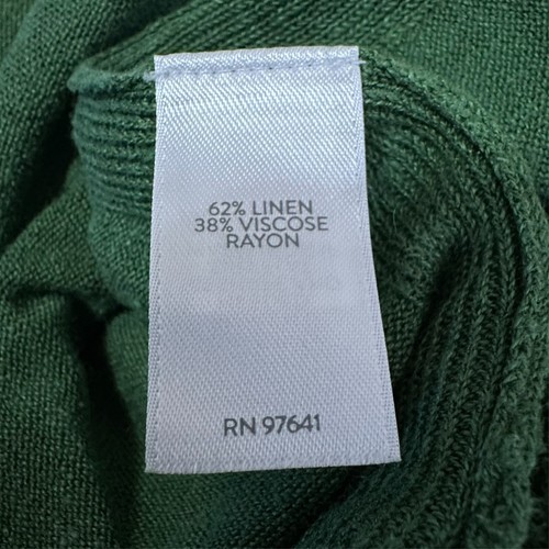J Jill Dress Women 2X Green Pullover Linen Blend 3/4 Raglan Sleeves Side Slits - Picture 15 of 16