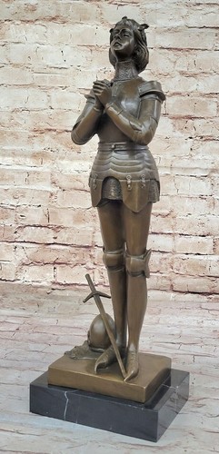 Joan of Arc Genuine Bronze Sculpture Hand Made Artwork Lost Wax Method - 第 4/10 張圖片