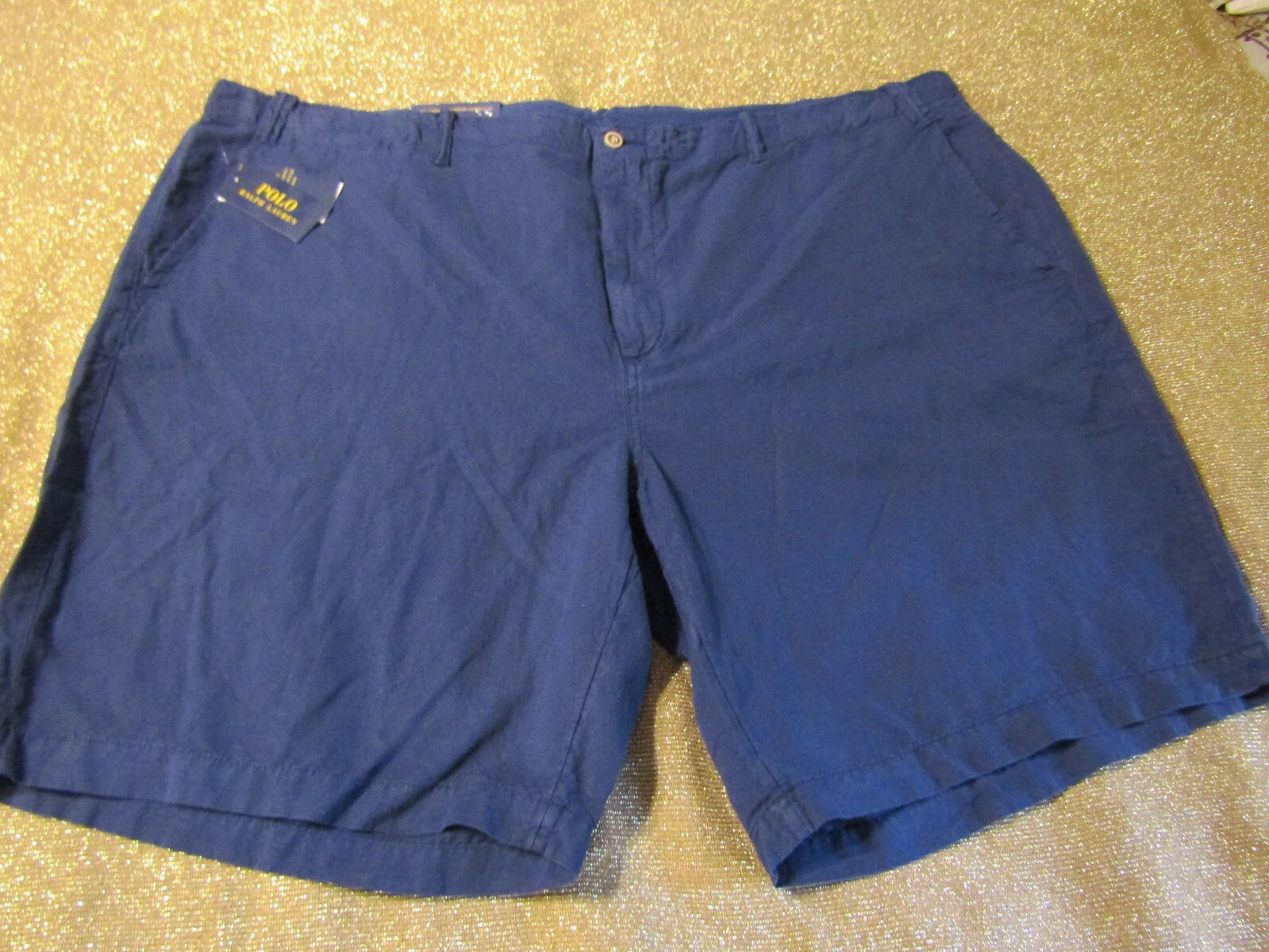 POLO RALPH LAUREN Classic Fit Khaki Chino Navy Blue Shorts size 50-B & 54-B NEW