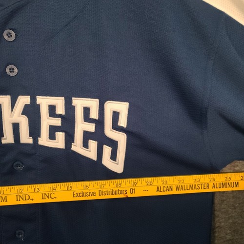 Vintage New York Yankees MLB Starter Jersey Men's XL Blue Polyester Button Up - Picture 7 of 9