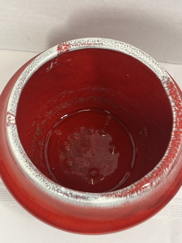 Vintage Red Drip Glaze Ceramic Pottery Planter Retro MCM - Picture 6 of 13
