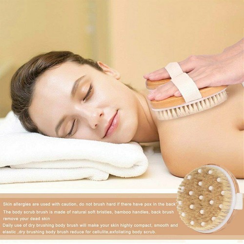 BRISTLE BODY BRUSH CELLULITE SHOWER DRY SKIN EXFOLIATION SCRUBBER OD - Picture 3 of 4