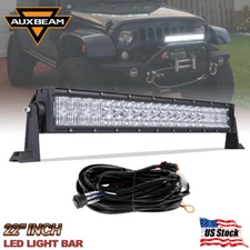 AUXBEAM 22inch 120W 5D LED Light Bar White Spot Flood For Jeep Dodgr Ford ATV US