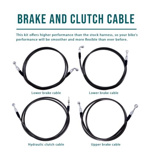 "Kit de cable de embrague extendido de barra de 14"" para Harley Touring Street Glide 14-15 con ABS" - Imagen 3 de 7