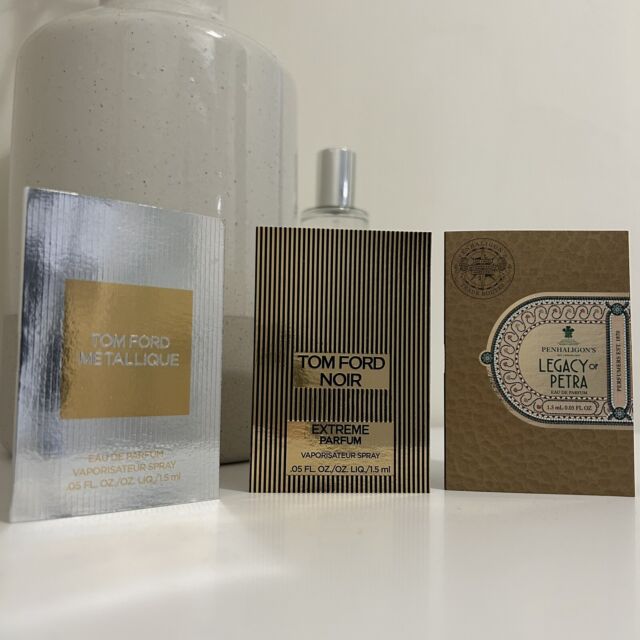 Tom Ford Noir Extreme Metallique Penhaligons Legacy of Petra Perfume Samples Tom Ford Noir Extreme Metallique Penhaligons Legacy of Petra Perfume Samples