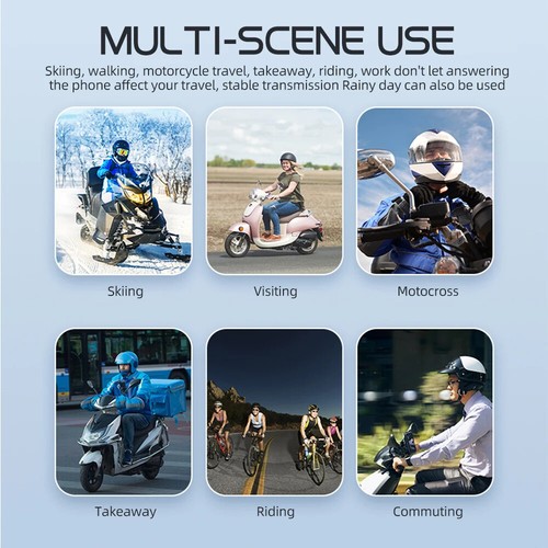 Motorcycle Helmet Bluetooth Intercom Headset Wireless InterphoneIntercomunicador - Foto 6 di 26
