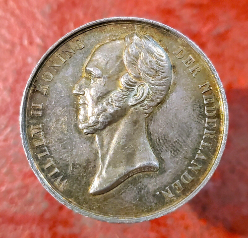 1849 NETHERLANDS ~ SILVER MEDAL ON DEATH OF KING WILLEM II ~ BY VAN DE KELLEN