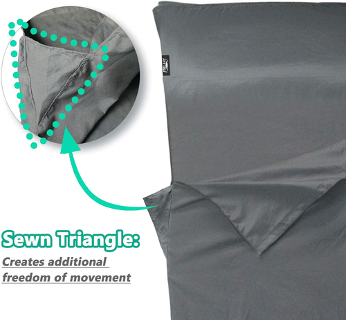 Sleeping Bag Liner, XL Travel Sheet & Camping Sheet for Backpacking, Hotel, Host - Picture 3 of 14
