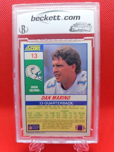 1990 Score Dan Marino #13 BCCG 10 GEM MT HOF - Picture 2 of 2