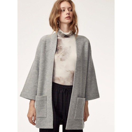 Aritzia Wilfred Brullon Gray Wool Kimono Cardigan