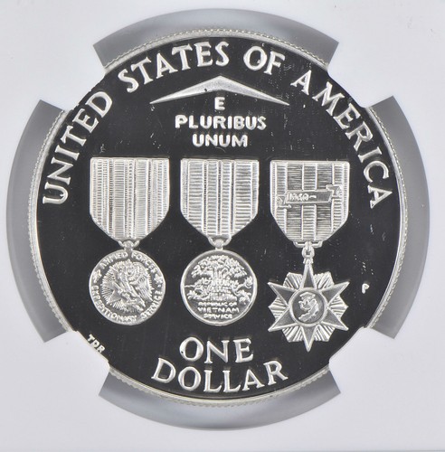 1994 P Vietnam Veteran Memorial Commemorative Proof Silver Dollar NGC PF70 - Picture 4 of 5