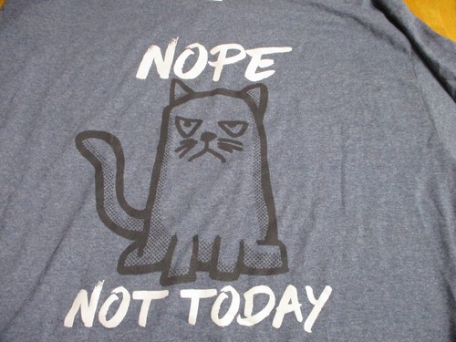 Neu Neuheit Katze Grafik T-Shirt, "Nope Not Today" meliert blau, Gr. 2 XLg - Bild 5 von 8