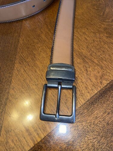 Columbia Mens Black/Brown Reversible Belt Size L 38-40 Metal Buckle - Picture 2 of 6