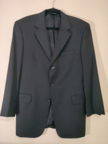 Jos A Bank Men's Black 3 Button 100% Wool Suit Blazer Jacket 41 Regular - Picture 10 of 11