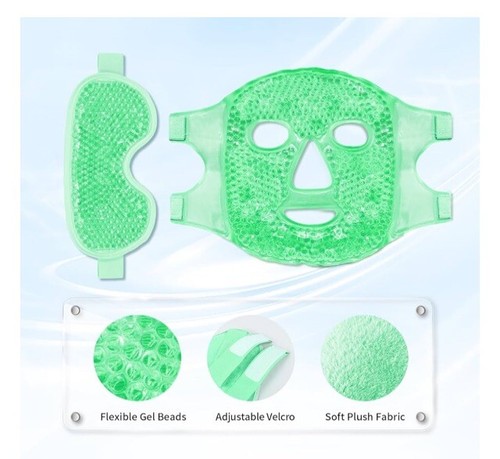 Colding Ice Face Mask and Cooling Eye Mask for Puffy Eyes & Migraine Relief Gel - Picture 2 of 6