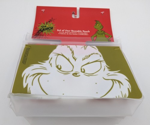 8 The Grinch Reusable Food Pouches 2 ea Grinch Max Cindy Lou Who Hash Christmas - Picture 2 of 6