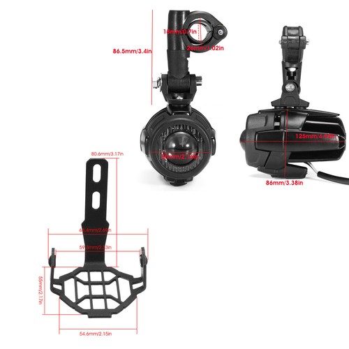 Luz antiniebla auxiliar para BMW 1200GS F800GS + cubierta protectora + interruptor de arnés de cableado - Imagen 7 de 8