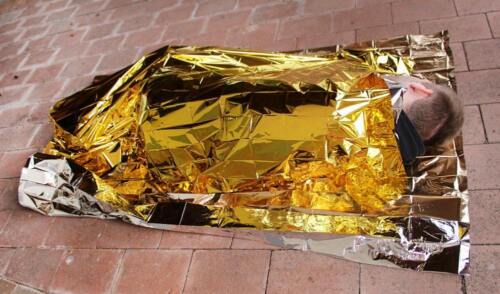 Medi-Inn Foil Emergency Space Blanket Survival Thermal Rescue First Aid Gold - Picture 2 of 6