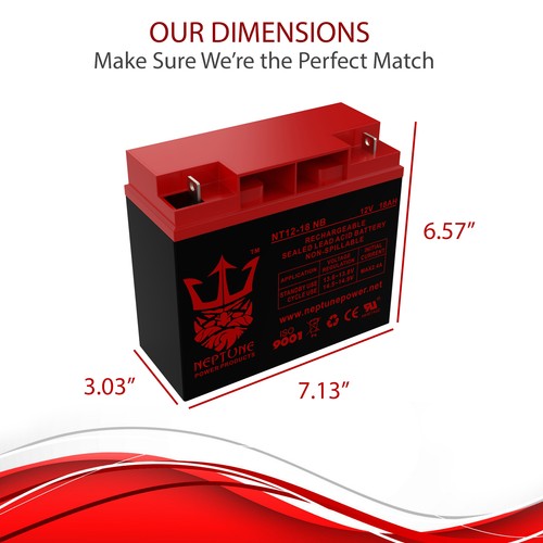 12v 18ah NB Rechargeable Battery for Champion Generator 9000 7000 - Picture 7 of 9
