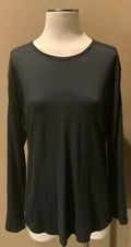 Seg’ments M 100% Merino Wool Black Long Sleeve Sweater Top