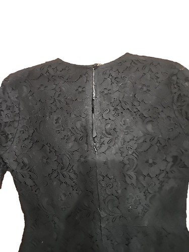 J. Crew Dress Mini Black Lace Overlay Sheath 3/4 Lace Sleeve Women's 0 - Picture 4 of 8