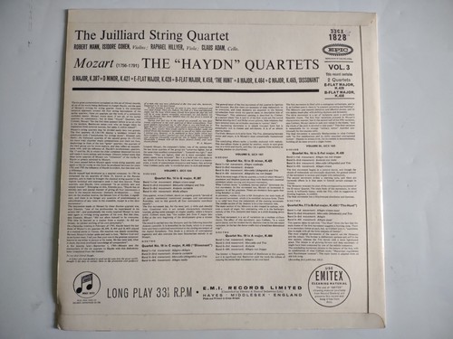 JUILLIARD Qt PLAYS MOZART HAYDN QUARTET EMI COLUMBIA 33CX 1826 - 28 MONO - Picture 11 of 13