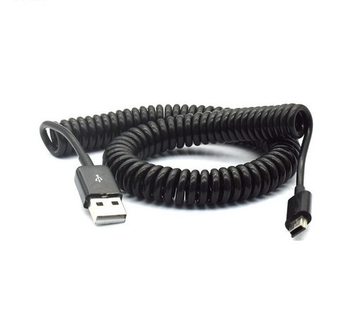 Mini USB2 Spring Digital Data Cable Spiral Coiled 5Pin Adaptor USB Data Line 1Pc - Picture 1 of 3