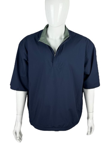 Zero Restriction Mens Large Reversible Green 1/4 Zip Wind Shirt Golf Logo EUC - Picture 7 of 13