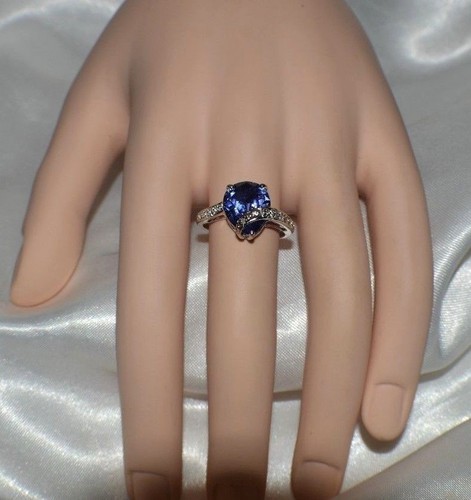 6 Karat 10X12 mm PREMIUM AAA TANSANIT COCKTAIL RING S 7. - Bild 7 von 11