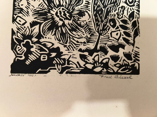Fred Biesel Chicago Modernist Art Deco Summer Garden Floral Woodblock 1920s Look - Picture 3 of 5