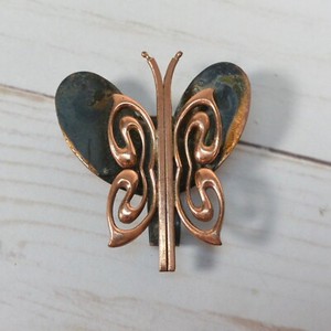 Vintage-Mid-Century-1950s-1960s-MATISSEE-Copper-Butterfly-Pin-Figural-Brooch