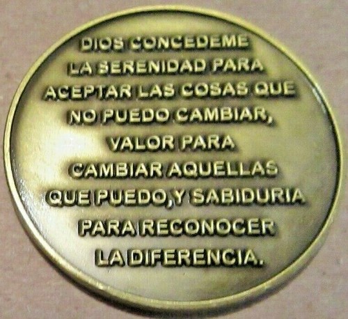 Alcoholicos Anonimos 10 Bronze years Medallion Spanish AA Alcoholics Anonymous - Picture 6 of 7