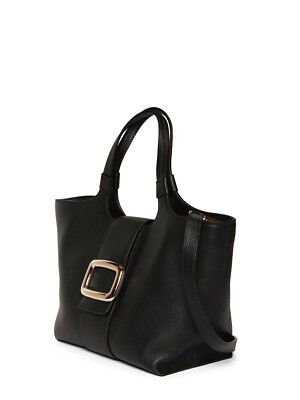 トートバッグ ROGER VIVIER MINI VIV CHOC BLACK LEATHER SHOPPING BAG ROGER VIVIER Viv Choc Mini Black Leather Tote Bag New | eBay