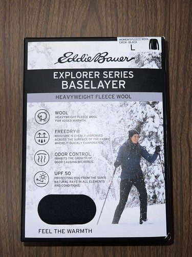 Eddie Bauer Baselayer Explorer Series Heavyweight Fleece Wool Top Mens Large NIB - Picture 3 of 5