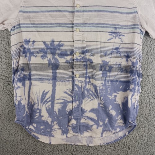 Camicia Tommy Bahama con bottoni media lino stampa palma casual estiva - Foto 2 di 10