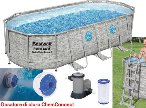 Bestway Piscina Fuori Terra Telaio Portante Ovale 549x274x122 Filtrante 56716 - Foto 1 di 9