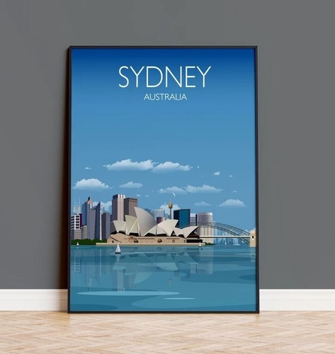 Travel Poster of Sydney , Travel Print of Sydney, City of Sydney, Australia - Picture 2 of 3