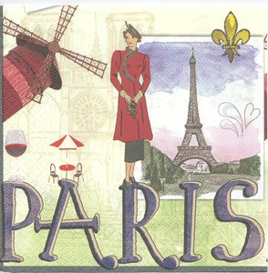 Lot de 2 Serviettes en papier Paris Decoupage Collage Decopatch