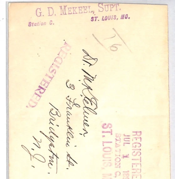 USA Stationery Cover 10c 1892 COLUMBUS (1893) Reg 1896 St Louis Station MO XU134 - Image 4 of 4