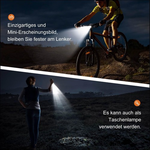 Antimi Fahrradleuchten-Set, StVZO-zugelassen Beleuchtungsset Led IPX5 Frontlicht - Bild 3 von 6