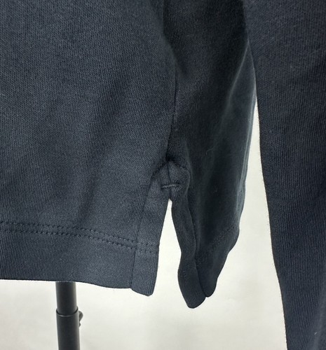 LANDS END Polo Shirt WOMENS L Black Cotton Knit Long Sleeve Preppy Basic Top - Imagen 5 de 10
