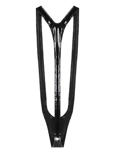 Sexy Herren Lackleder Body Bulge Pouch String Tanga Ringen Singlet Unterwäsche - Bild 4 von 24