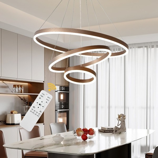 Modern LED Pendelleuchte Ring HäNgelampe Dimmbar Wohnzimmer Esszimmer Lampe 46W-image