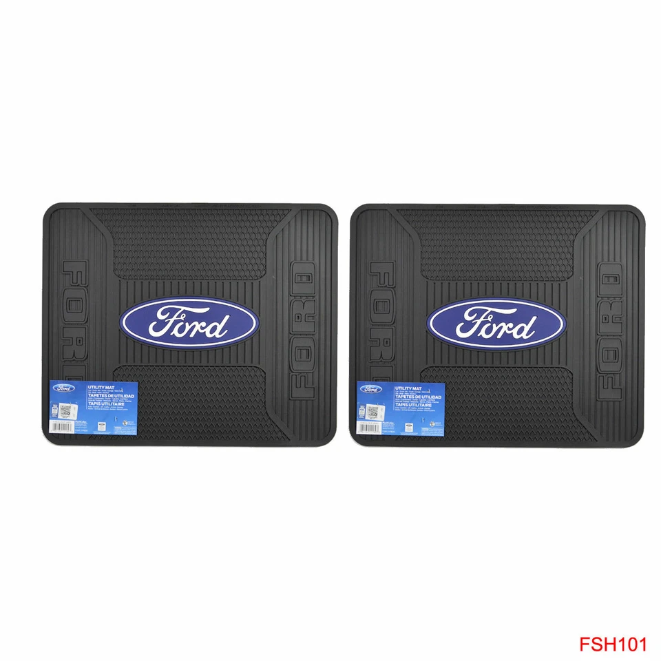 4pc Front Rear Car Truck All Weather Rubber Floor Mats FORD Elite Logo Utility Foto 3 de 4