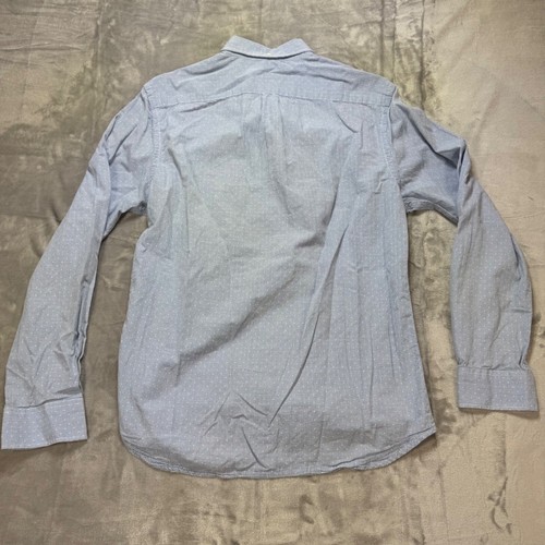 Old Navy dress shirt mens medium blue Slim Fit Button Down Dotted Casual - Picture 2 of 6