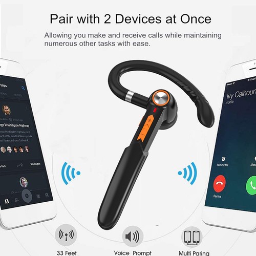 Bluetooth Headset Headphone Stereo Wireless Earpiece Noise Canceling Earphone - Picture 9 of 22