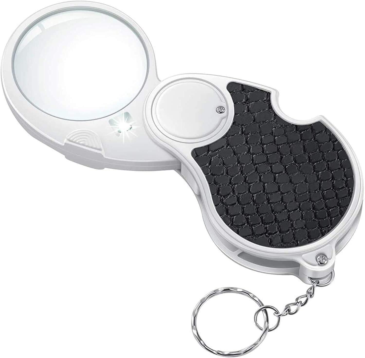 Magnifying Glass with Light, Lighted Magnifying Glass, 5X Handheld Pocket Mag...